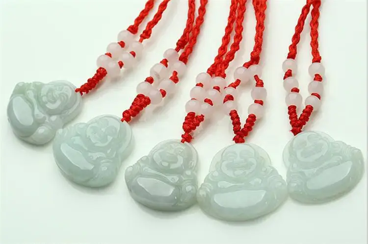 Natural Burmese Jade Buddha Pendant White Green — feature 13