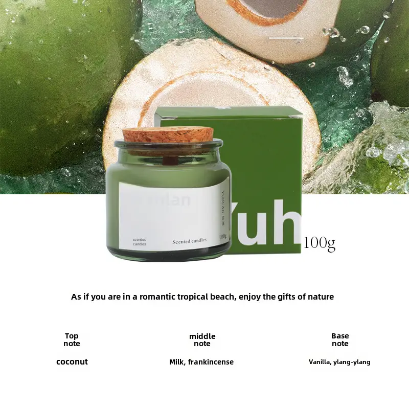 Cork Green Cup Aromatherapy Candle Wholesale Soy Wax Aromatherapy Candle Cup Home Indoor Aromatherapy Creative Niche Gift