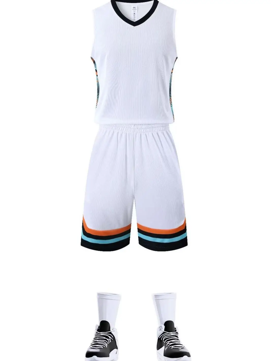 Orange Sleeveless Vest Suit for College Students Basketball Training - Image 9