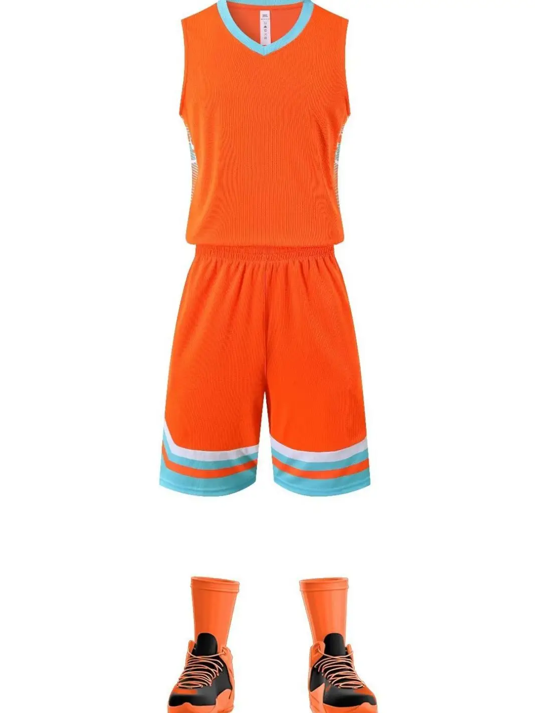 Orange Sleeveless Vest Suit for College Students Basketball Training - Image 12