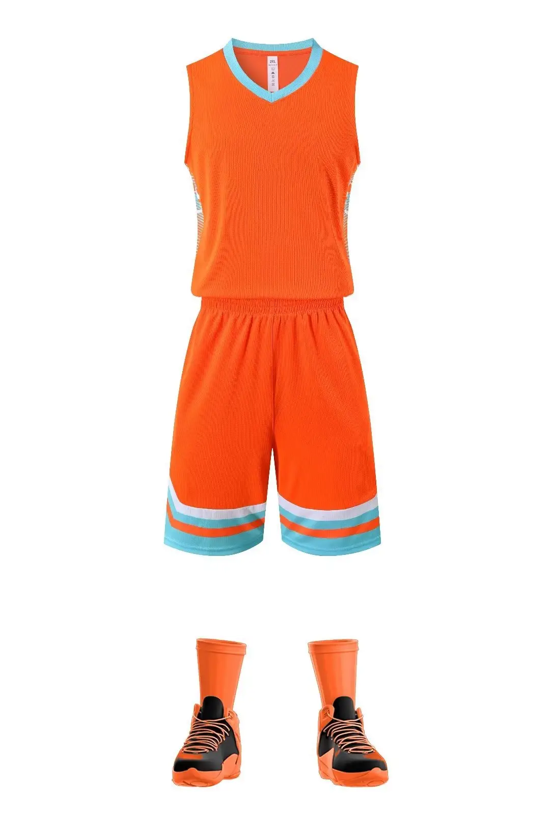 Orange Sleeveless Vest Suit for College Students Basketball Training — feature 10