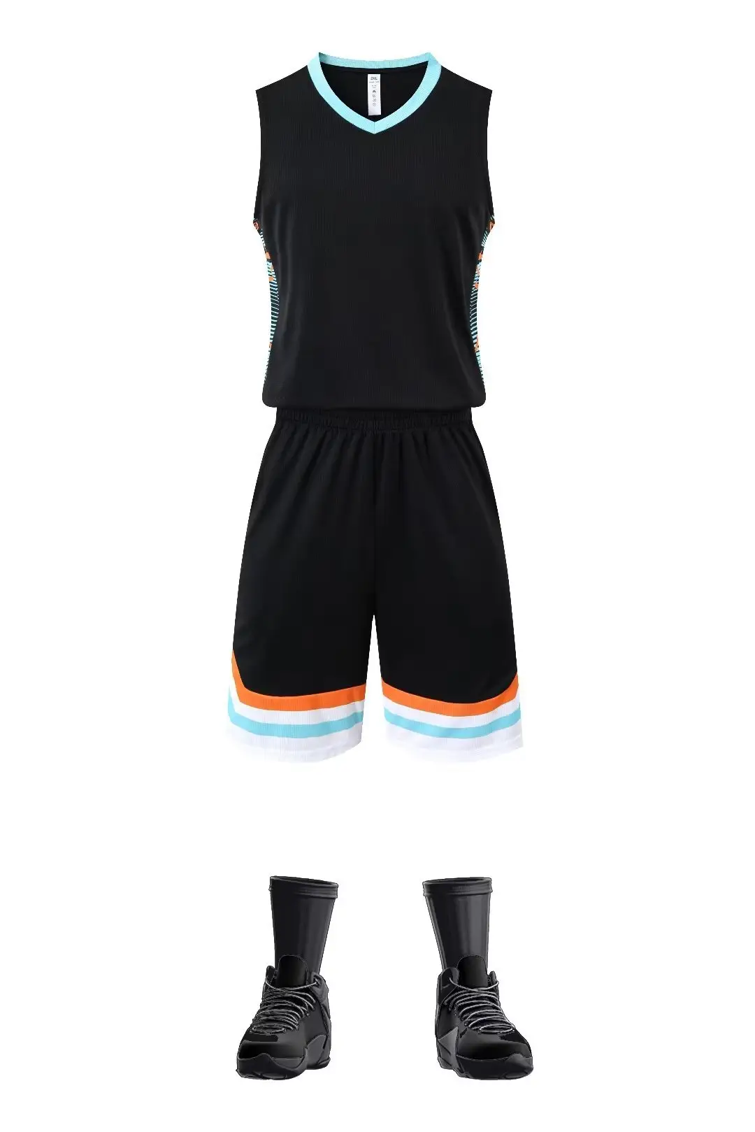 Orange Sleeveless Vest Suit for College Students Basketball Training — feature 13