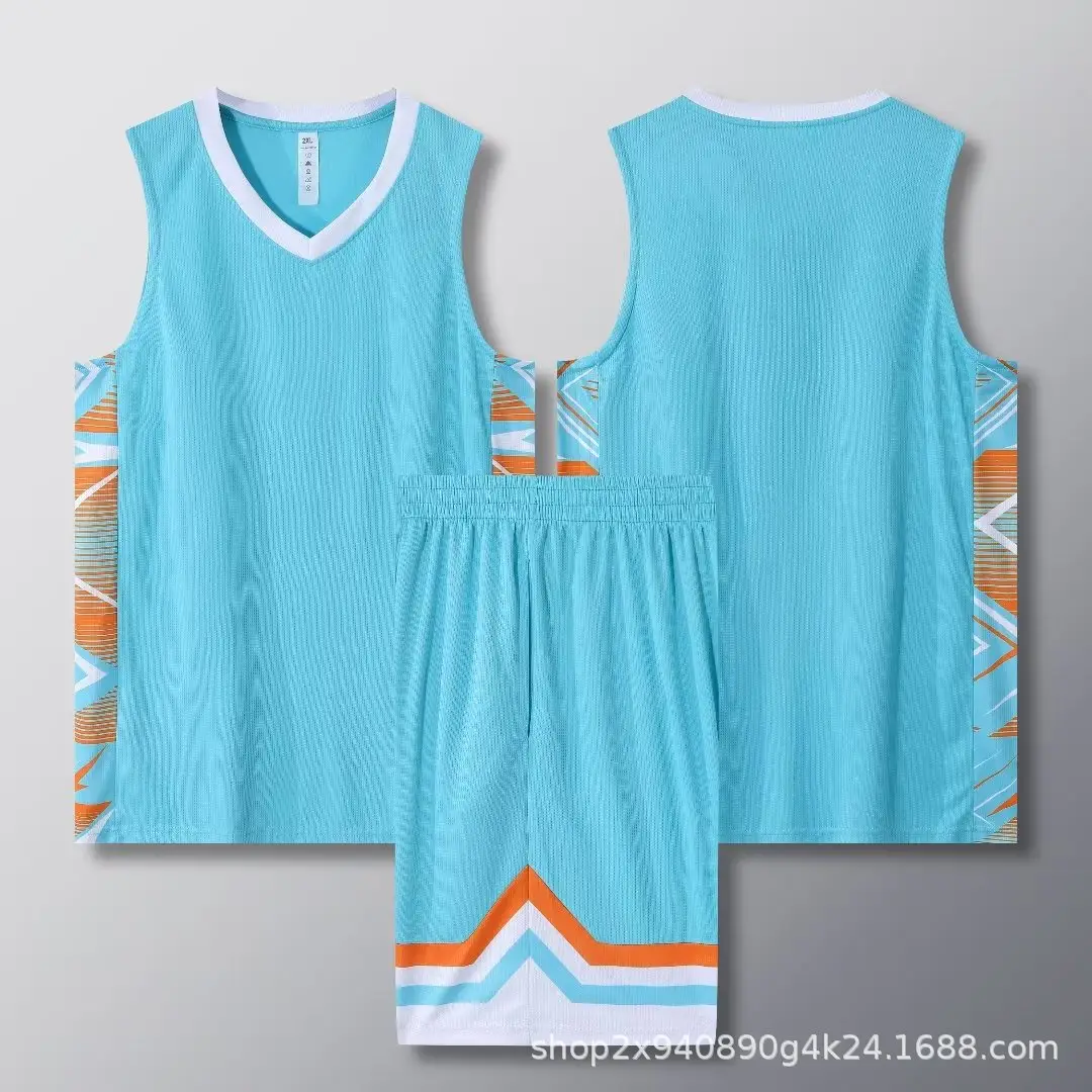 Orange Sleeveless Vest Suit for College Students Basketball Training — feature 21