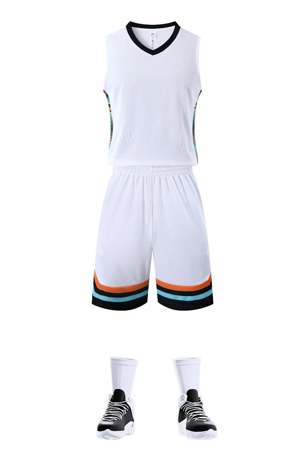 Orange Sleeveless Vest Suit for College Students Basketball Training — feature 4