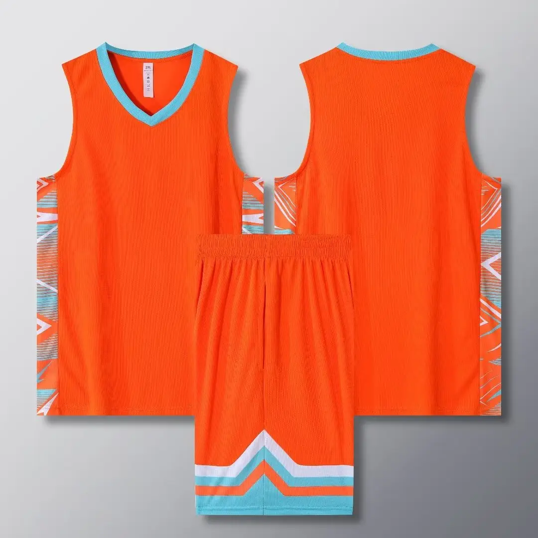 Orange Sleeveless Vest Suit for College Students Basketball Training - Image 7