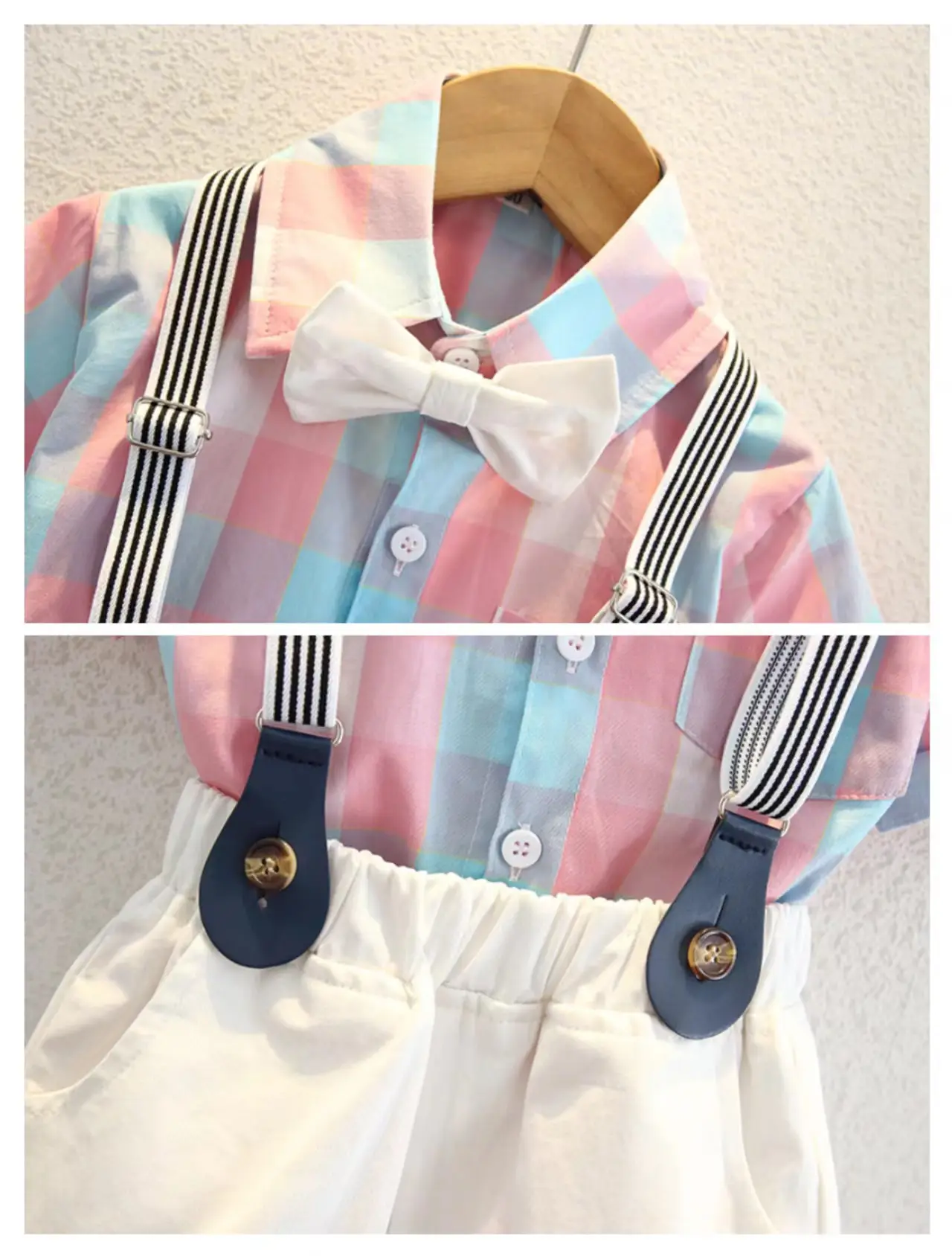 White Cotton Shorts for Boys Birthday One Year Old - Image 5