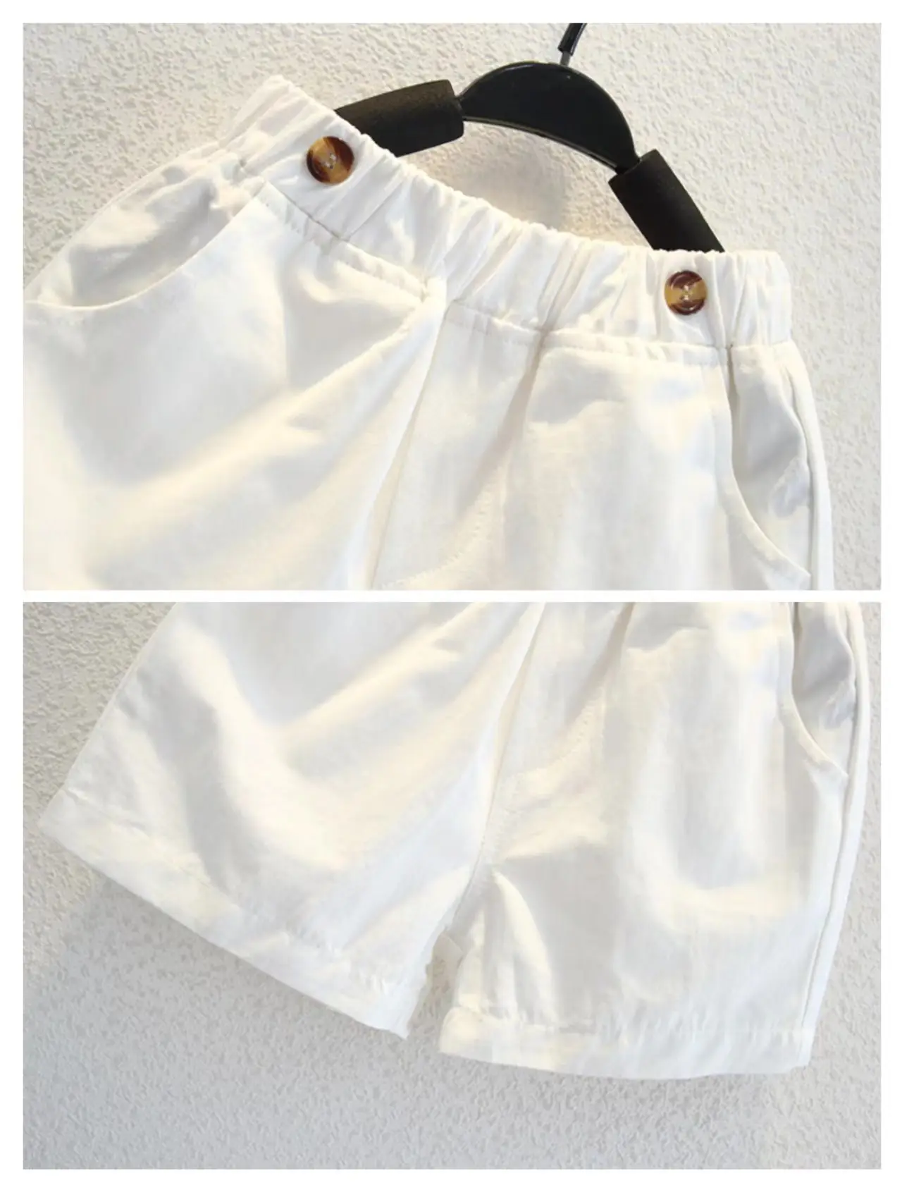 White Cotton Shorts for Boys Birthday One Year Old - Image 6