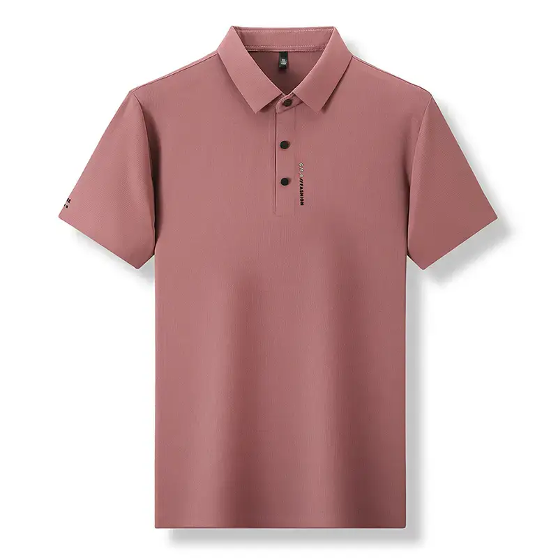 Men's Short Sleeve Polo Shirt Grey Slim Fit Summer 2023 - Image 10