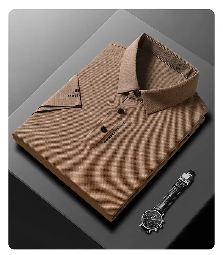 Men's Short Sleeve Polo Shirt Grey Slim Fit Summer 2023 — feature 10
