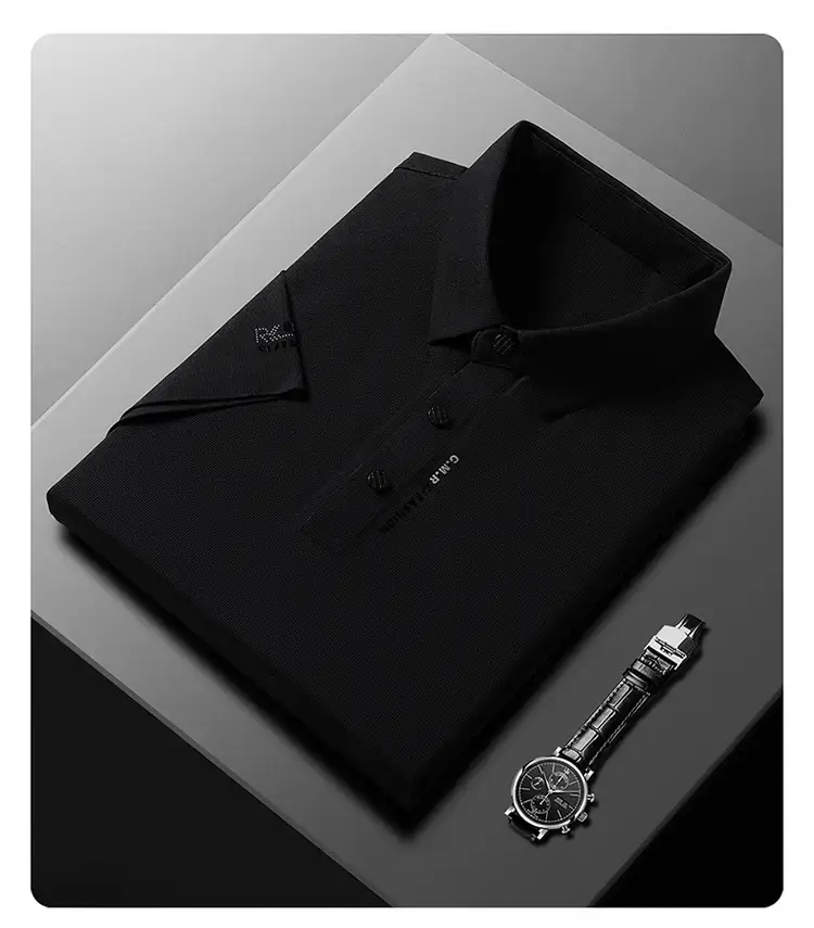 Men's Short Sleeve Polo Shirt Grey Slim Fit Summer 2023 — feature 14