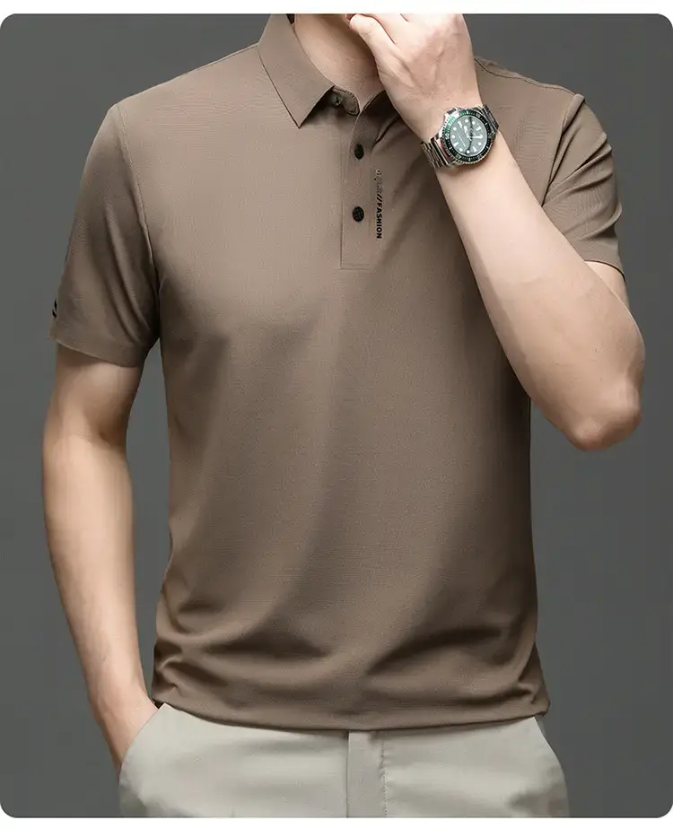 Men's Short Sleeve Polo Shirt Grey Slim Fit Summer 2023 — feature 19