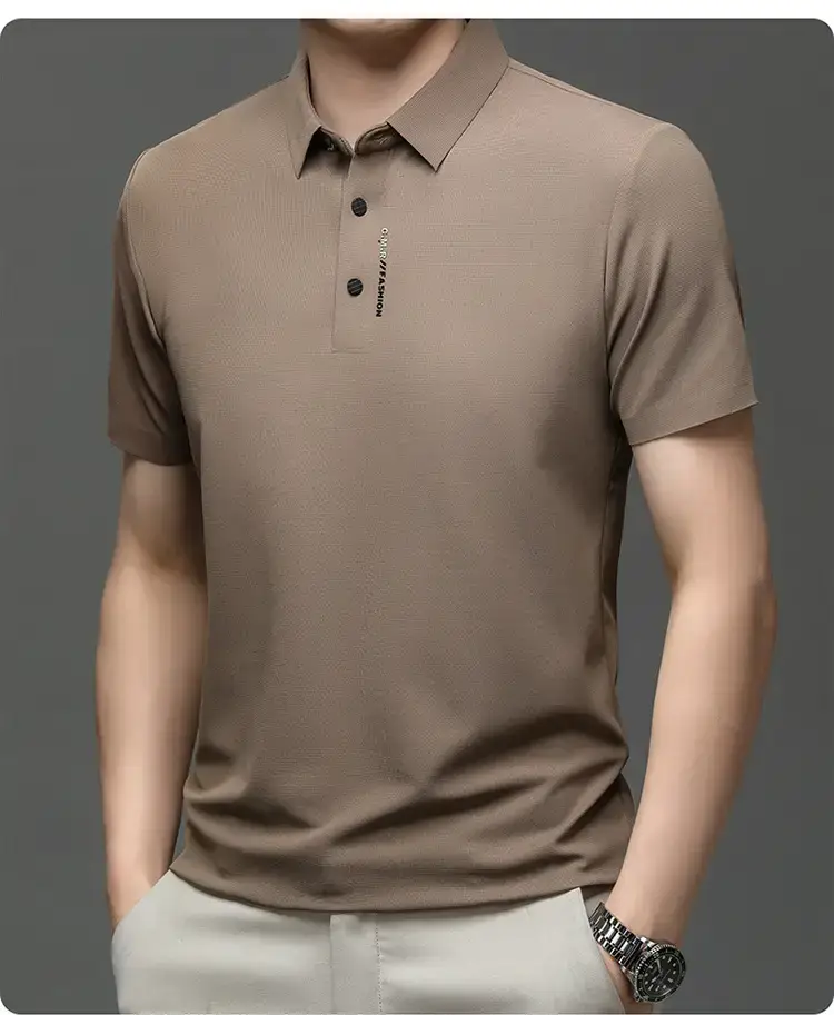 Men's Short Sleeve Polo Shirt Grey Slim Fit Summer 2023 — feature 20