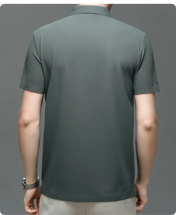 Men's Short Sleeve Polo Shirt Grey Slim Fit Summer 2023 — feature 23