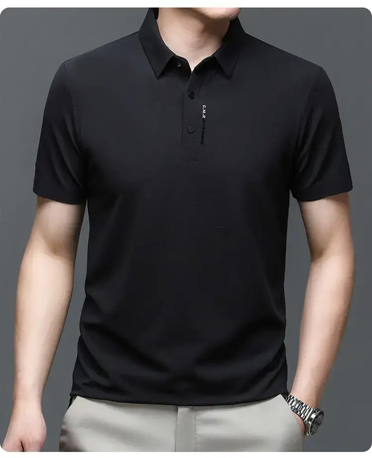 Men's Short Sleeve Polo Shirt Grey Slim Fit Summer 2023 — feature 25