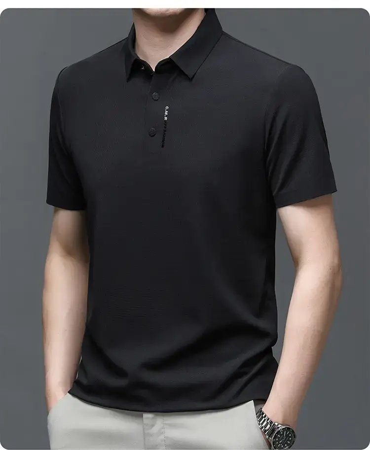 Men's Short Sleeve Polo Shirt Grey Slim Fit Summer 2023 — feature 26