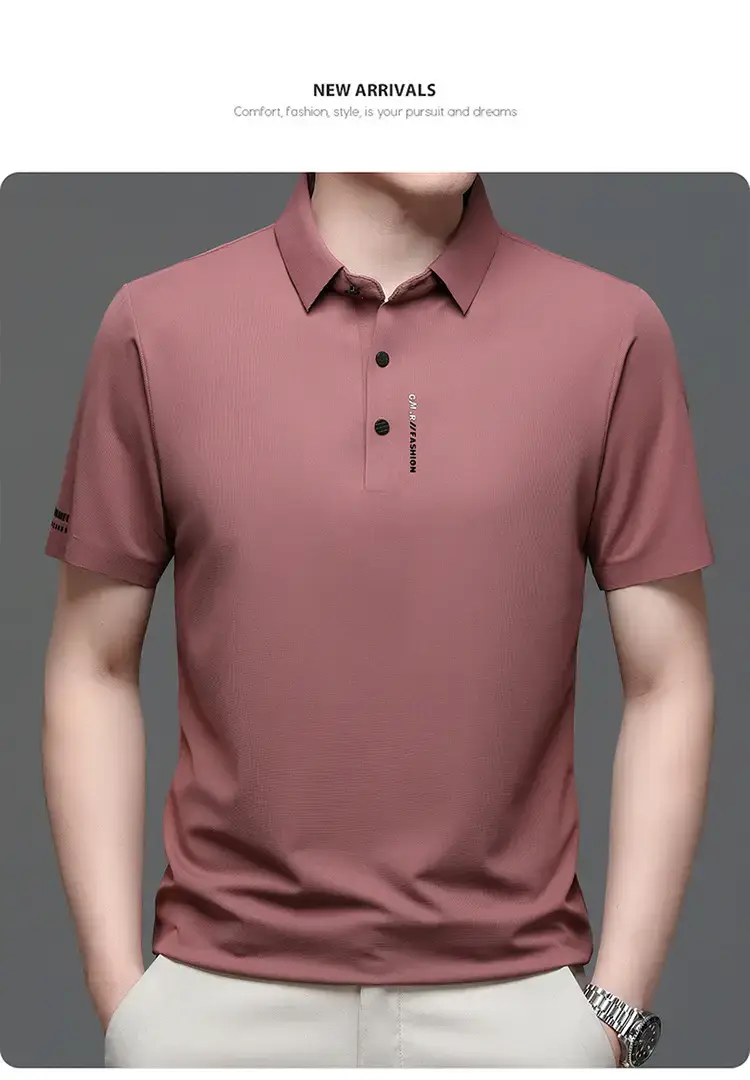 Men's Short Sleeve Polo Shirt Grey Slim Fit Summer 2023 — feature 27