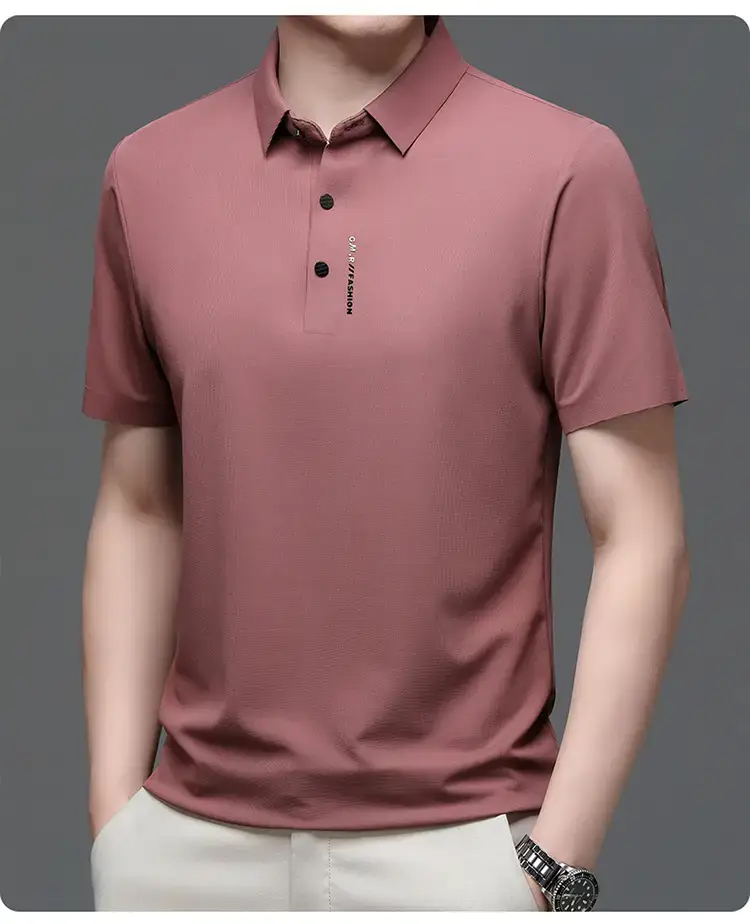 Men's Short Sleeve Polo Shirt Grey Slim Fit Summer 2023 — feature 28
