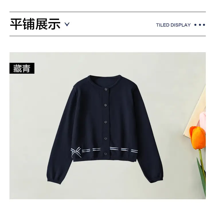 Girls Cardigan Sweater Navy Blue 2024 Winter Wear — feature 10