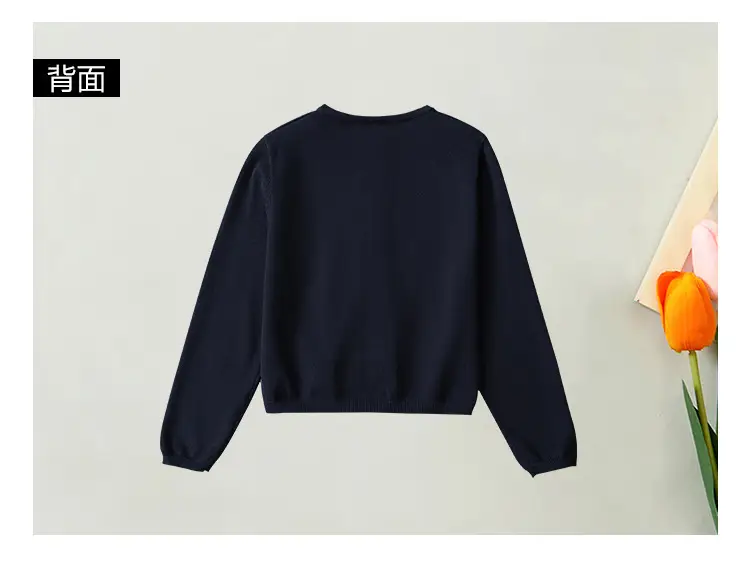 Girls Cardigan Sweater Navy Blue 2024 Winter Wear — feature 11