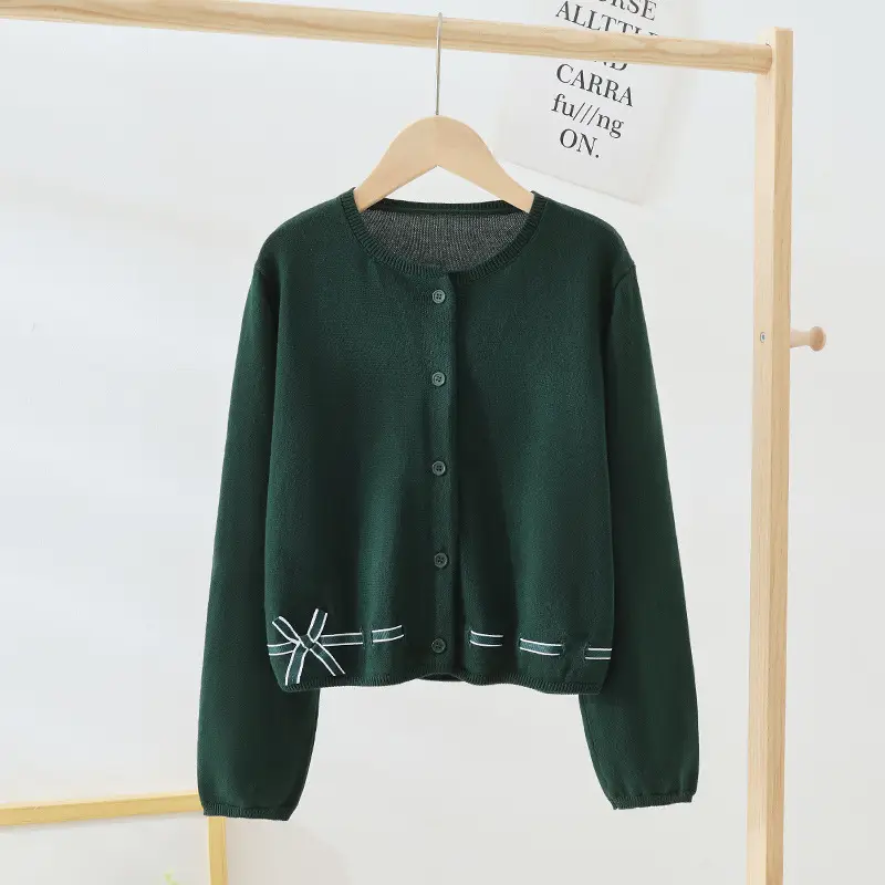 Girls Cardigan Sweater Navy Blue 2024 Winter Wear - Image 2