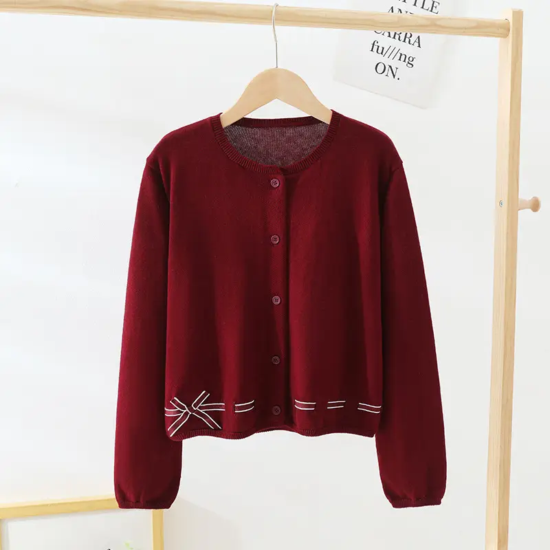 Girls Cardigan Sweater Navy Blue 2024 Winter Wear - Image 3