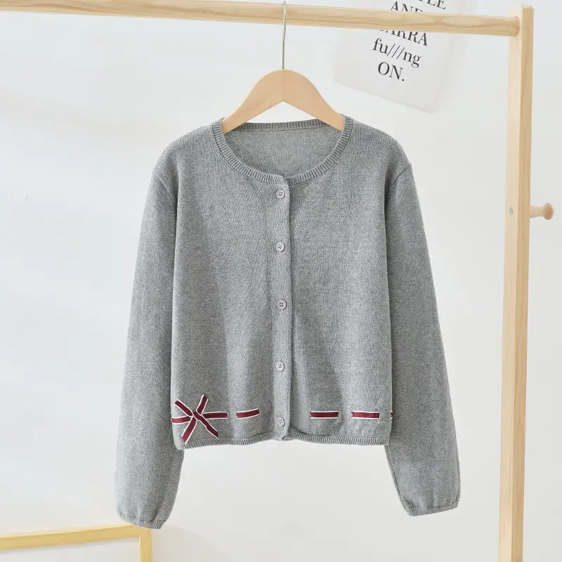 Girls Cardigan Sweater Navy Blue 2024 Winter Wear - Image 4