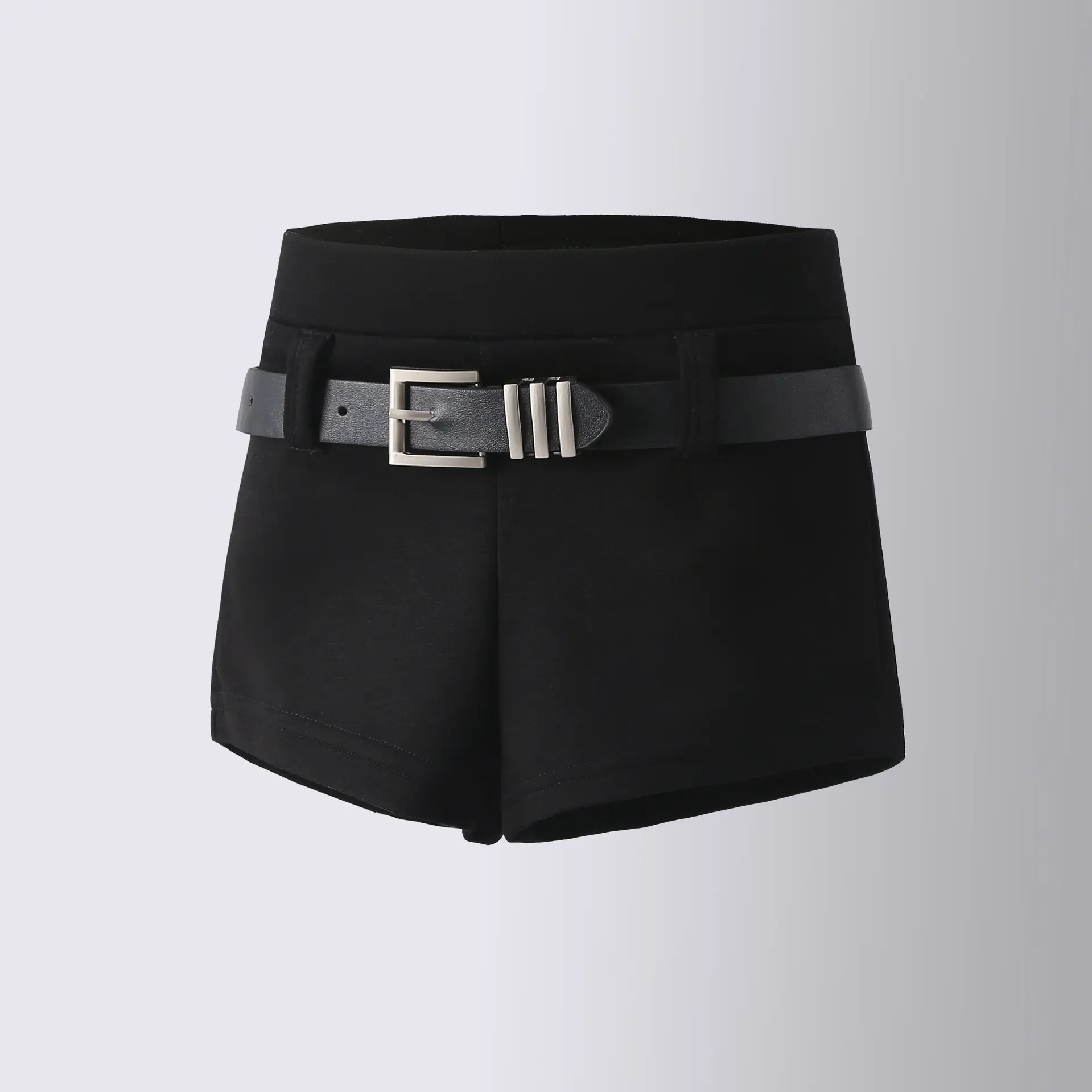 White High-Waisted Elastic Shorts for Girls — feature 3