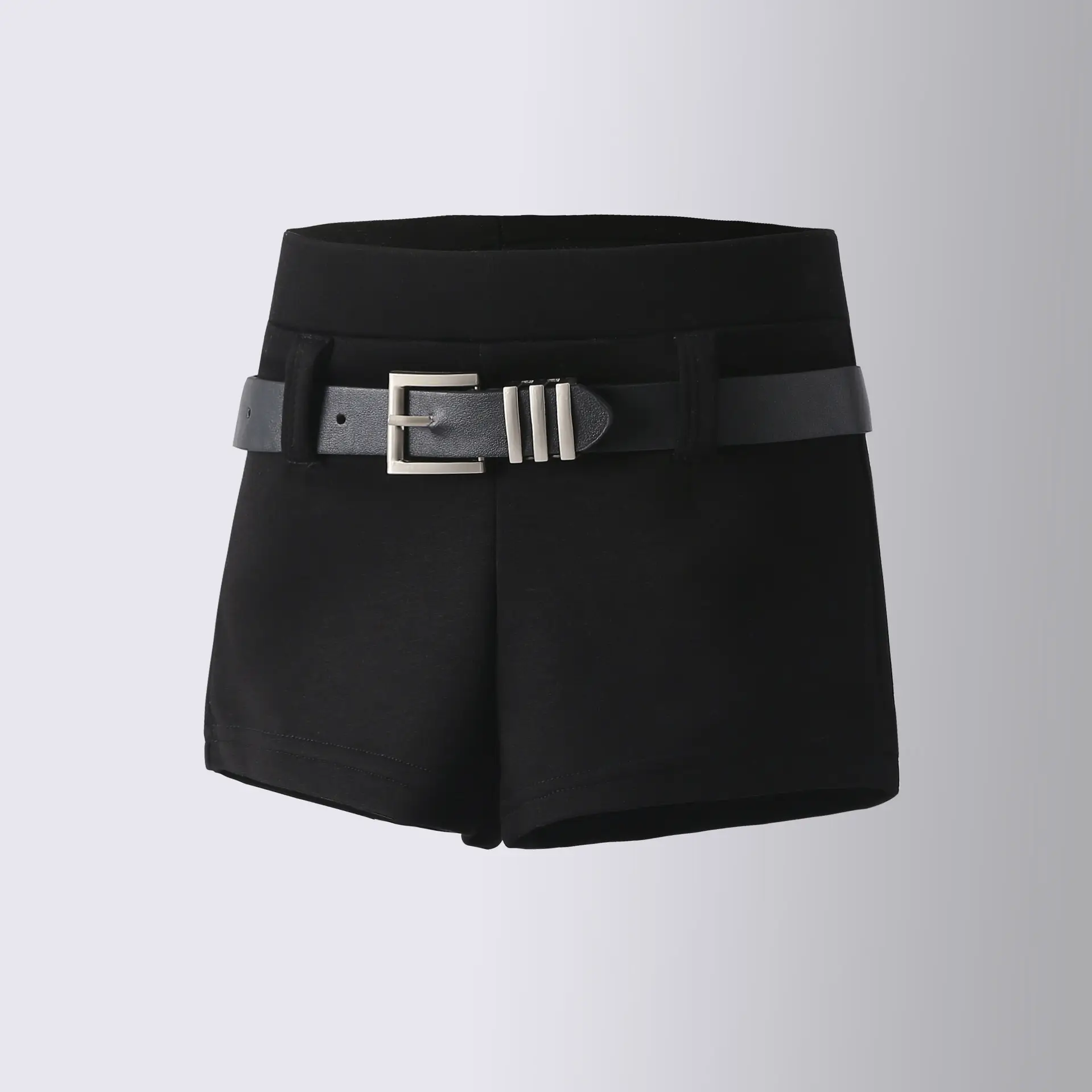 White High-Waisted Elastic Shorts for Girls