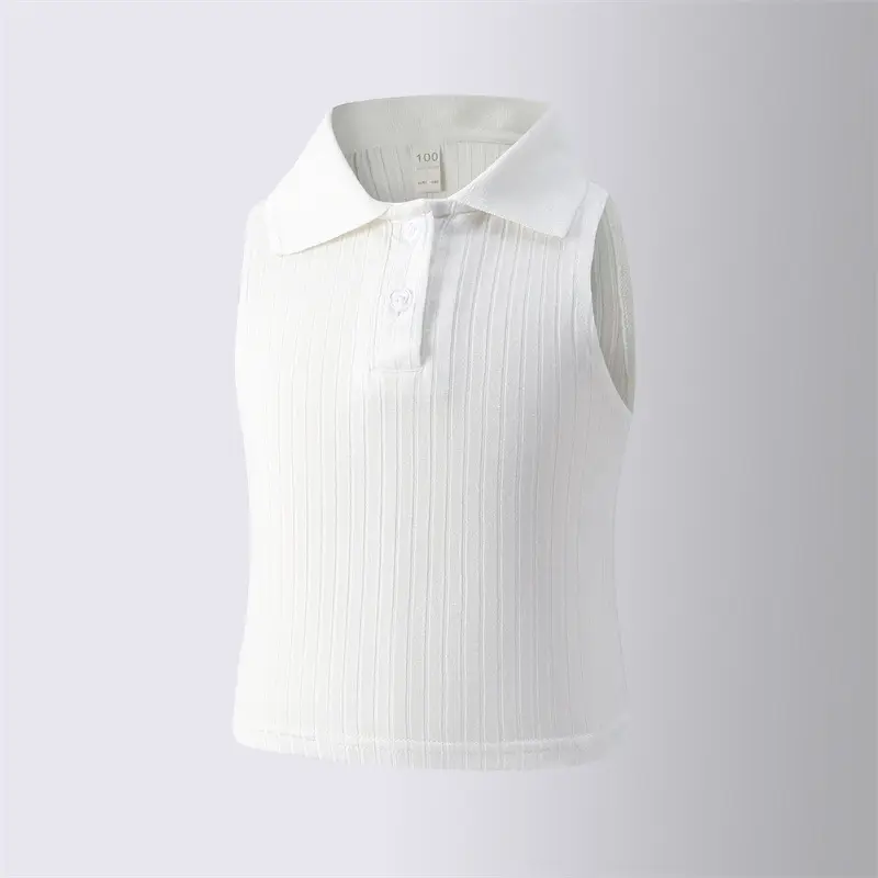 White High-Waisted Elastic Shorts for Girls