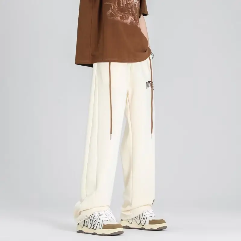 Men's American Style Loose Pants Cream Summer - Image 6