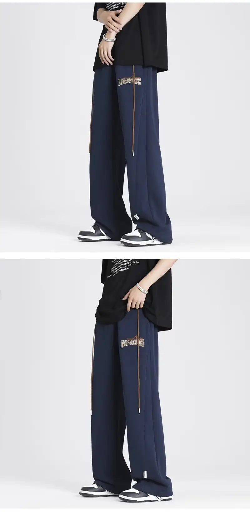 Men's American Style Loose Pants Cream Summer — feature 4