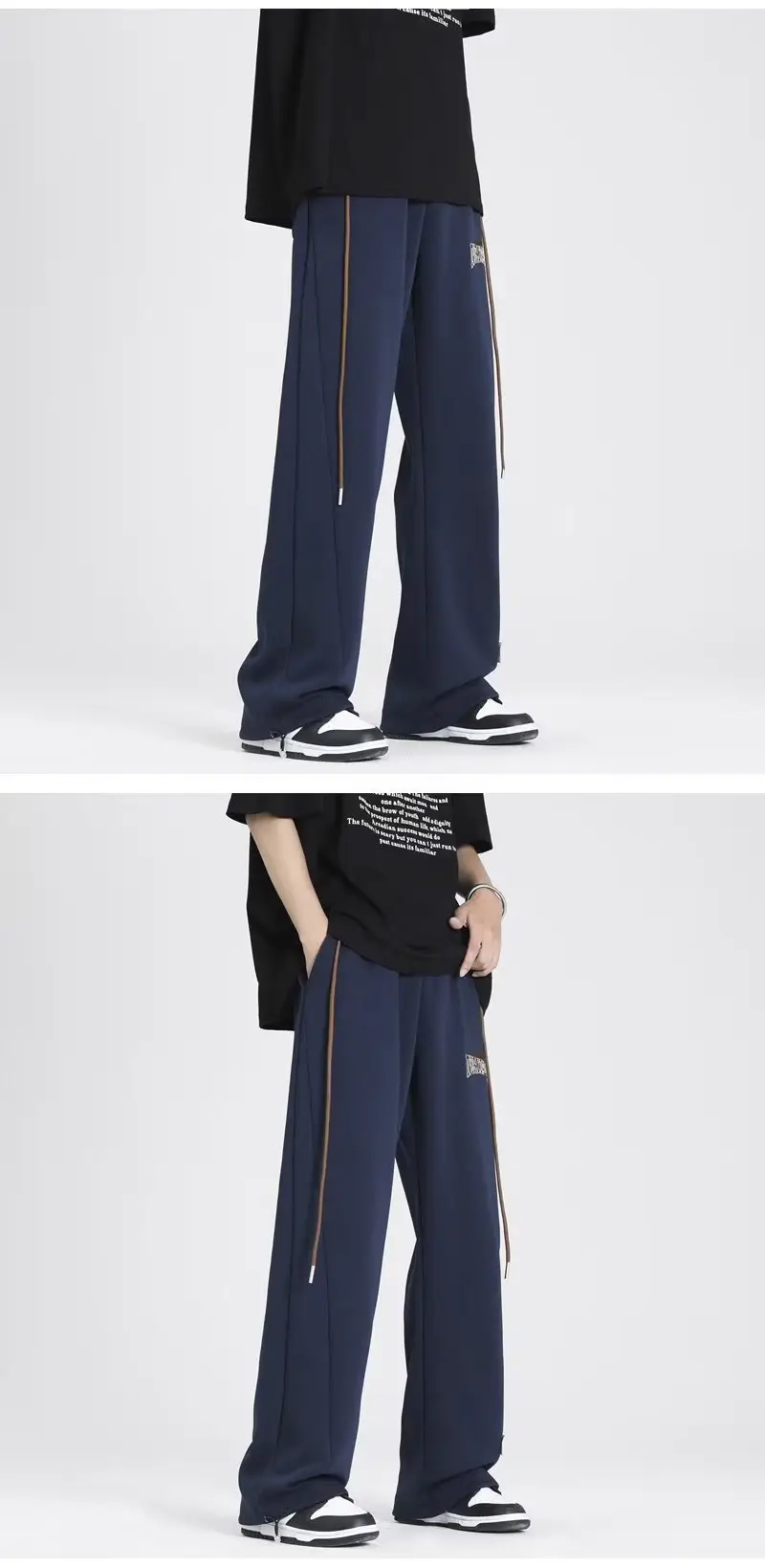 Men's American Style Loose Pants Cream Summer — feature 6