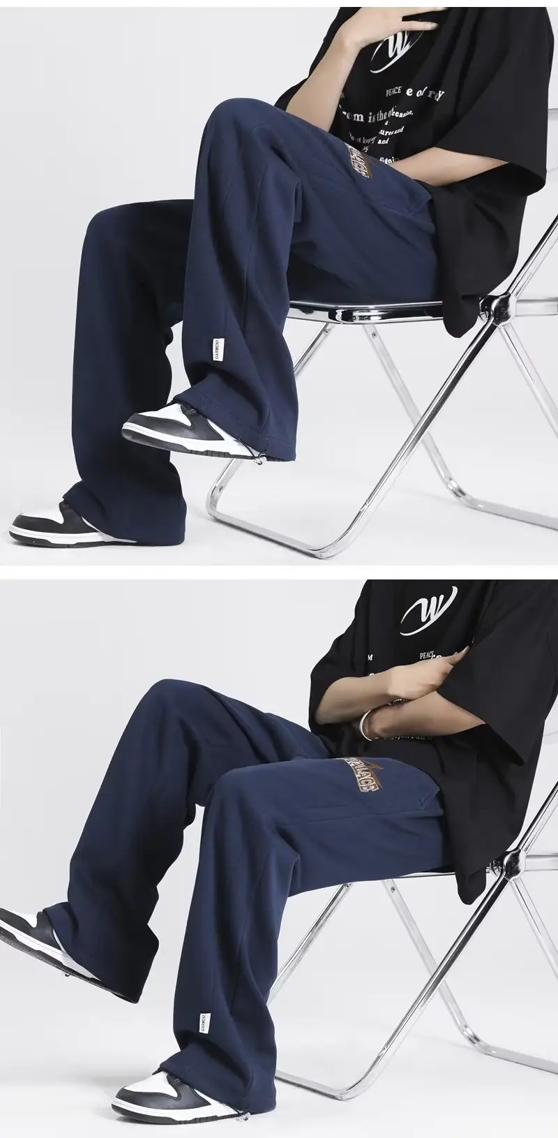 Men's American Style Loose Pants Cream Summer — feature 8