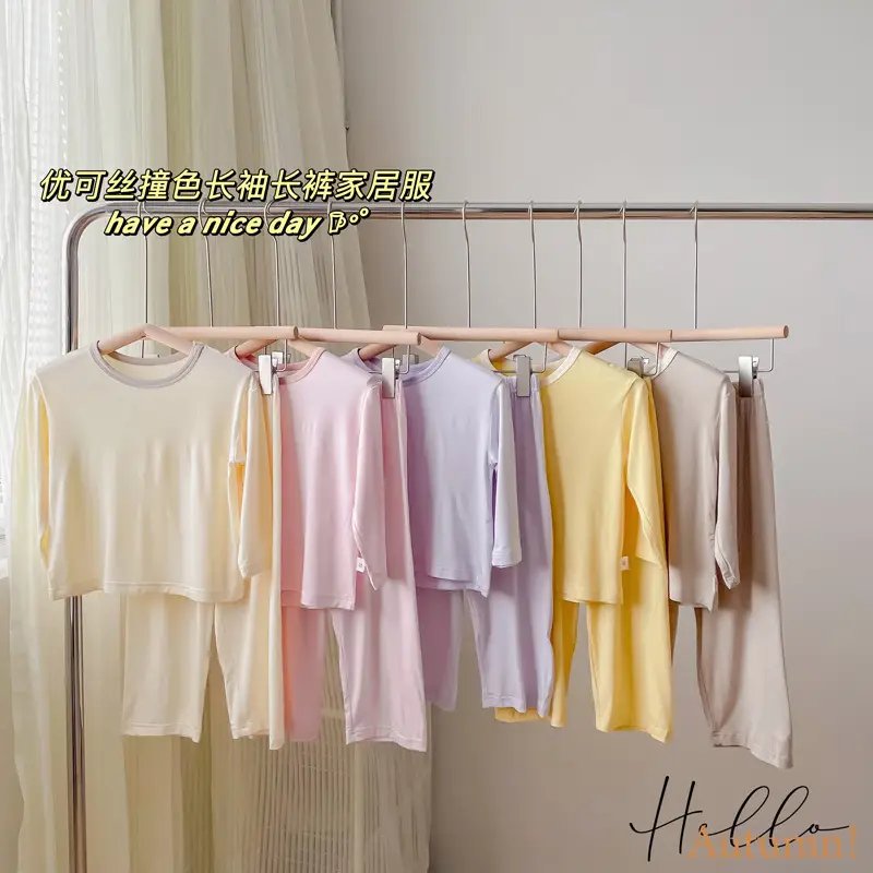 Children's Traceless Pajamas Set Lavender Air Conditioning — feature 12
