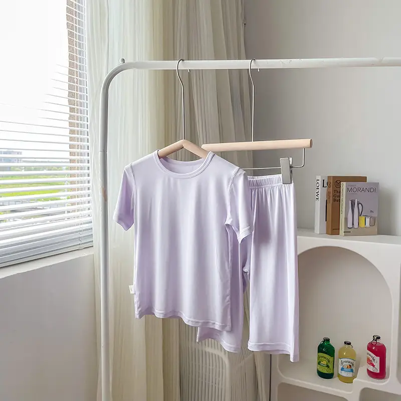 Children's Traceless Pajamas Set Lavender Air Conditioning - Image 5