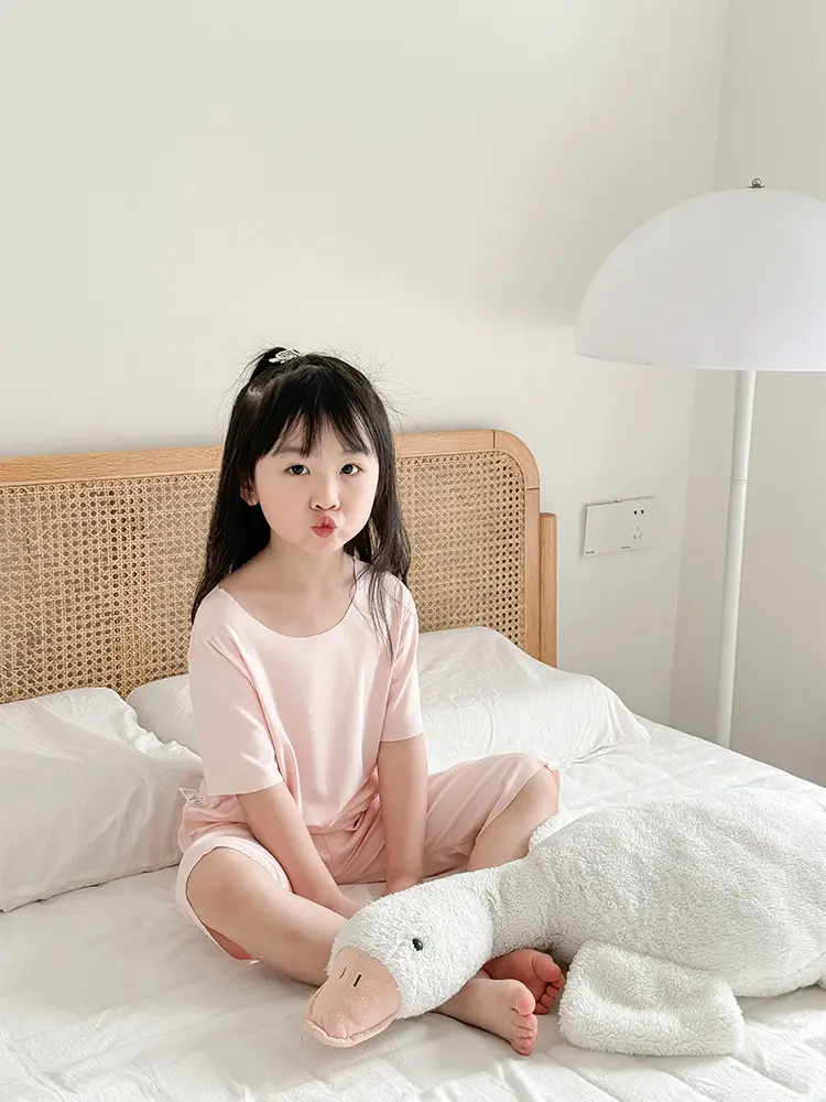 Children's Traceless Pajamas Set Lavender Air Conditioning - Image 6