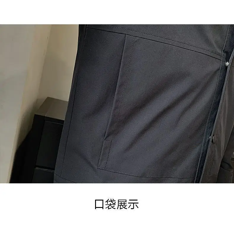 Men's Stand Collar Jacket Grey 2023 Spring New Casual Top — feature 10