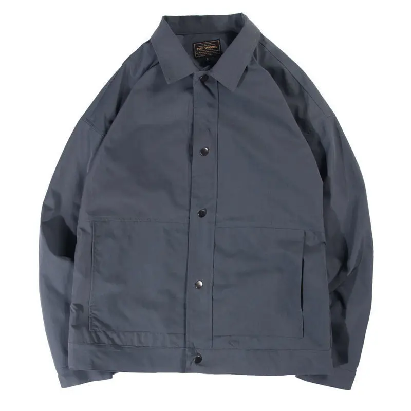 Men's Stand Collar Jacket Grey 2023 Spring New Casual Top - Image 3