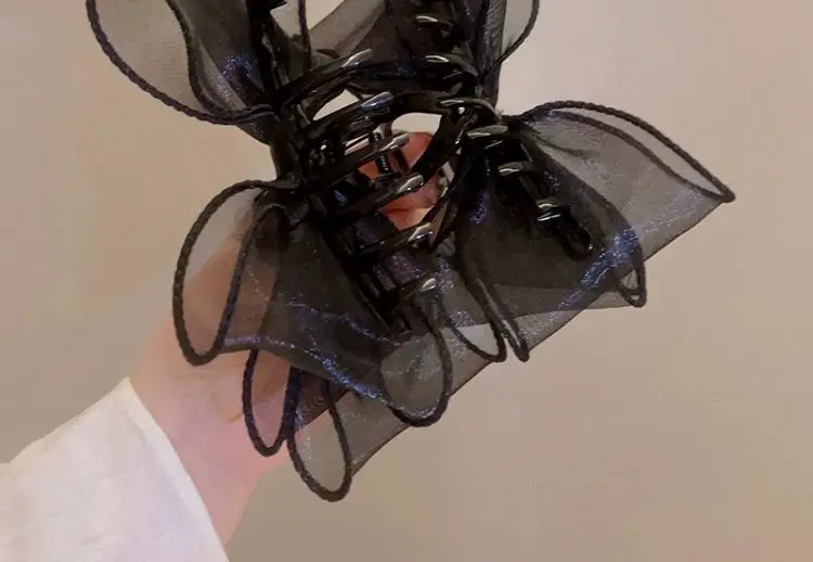 Elegant Black Hairpin with Big Bow for Women — feature 10