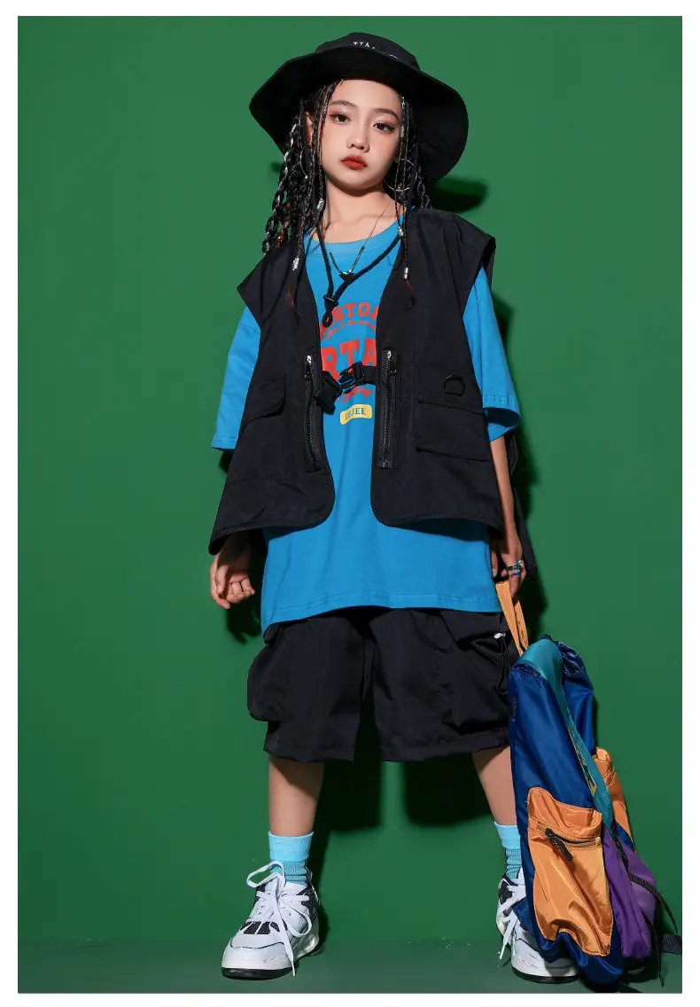 Girls Japanese Hip Hop Dance Shorts Black Cotton — feature 1