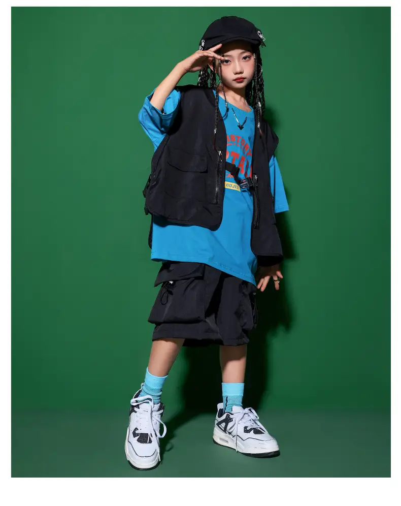 Girls Japanese Hip Hop Dance Shorts Black Cotton — feature 6