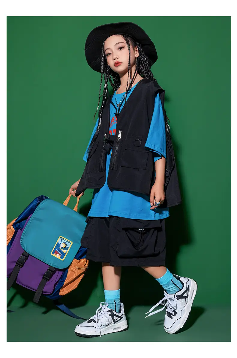 Girls Japanese Hip Hop Dance Shorts Black Cotton — feature 7