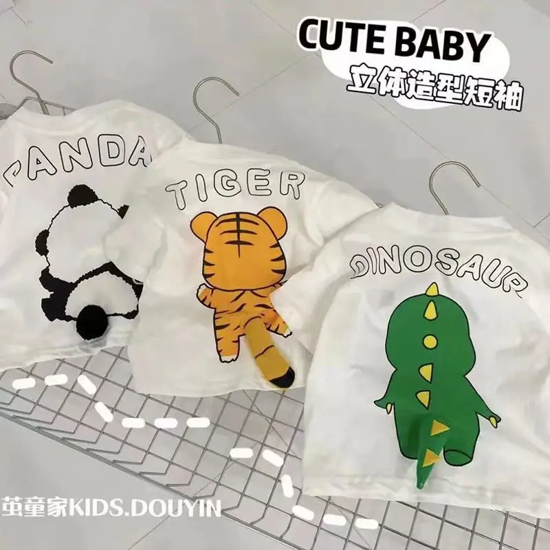 Boys Cotton Tiger Print Short Sleeve T-Shirt - Image 4