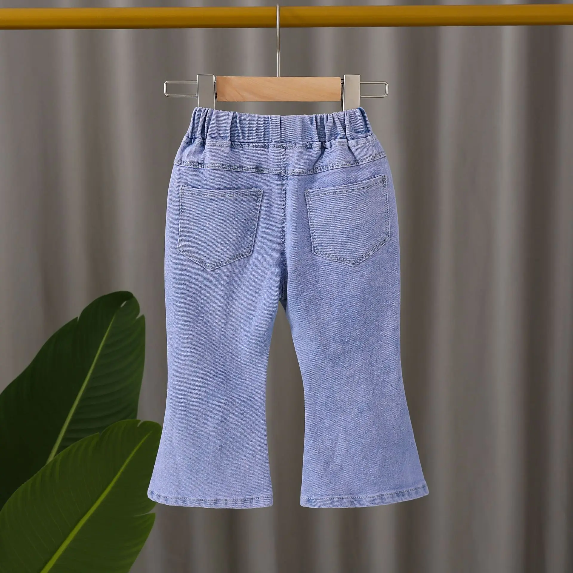 Girls Korean Style Blue Denim Jeans with Bow Embroidery — feature 13