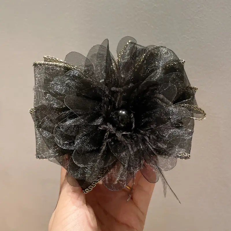 Fairy Pearl Feather Large Grab Clip Women's Hair - Image 10