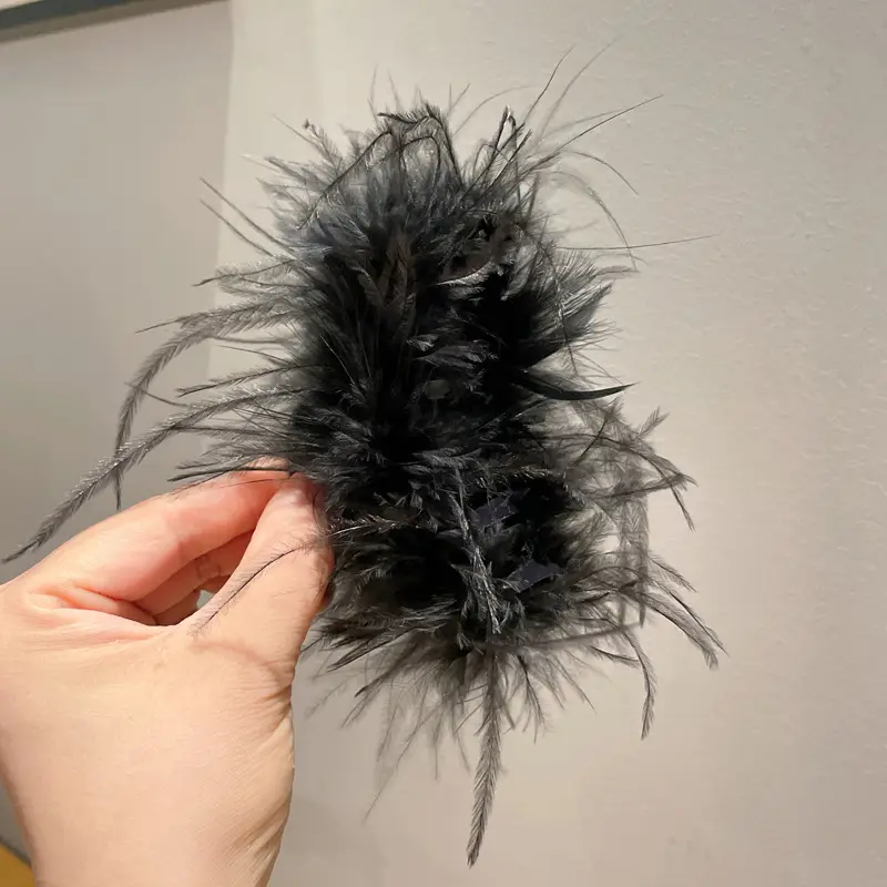 Fairy Pearl Feather Large Grab Clip Women's Hair - Image 12