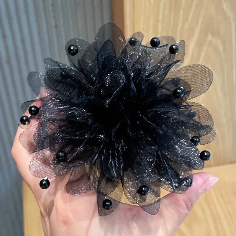 Fairy Pearl Feather Large Grab Clip Women's Hair - Image 16