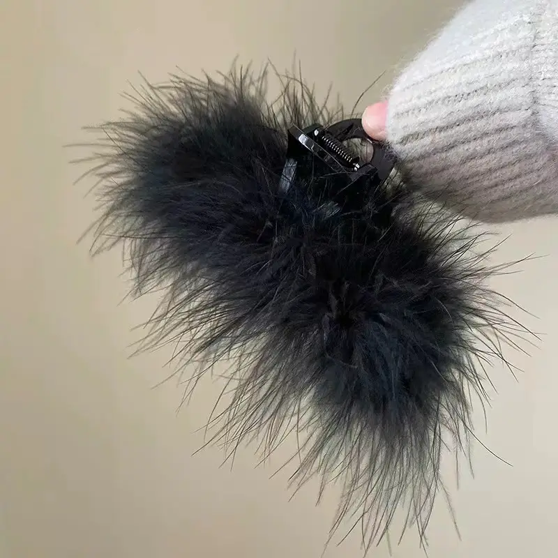 Fairy Pearl Feather Large Grab Clip Women's Hair - Image 20