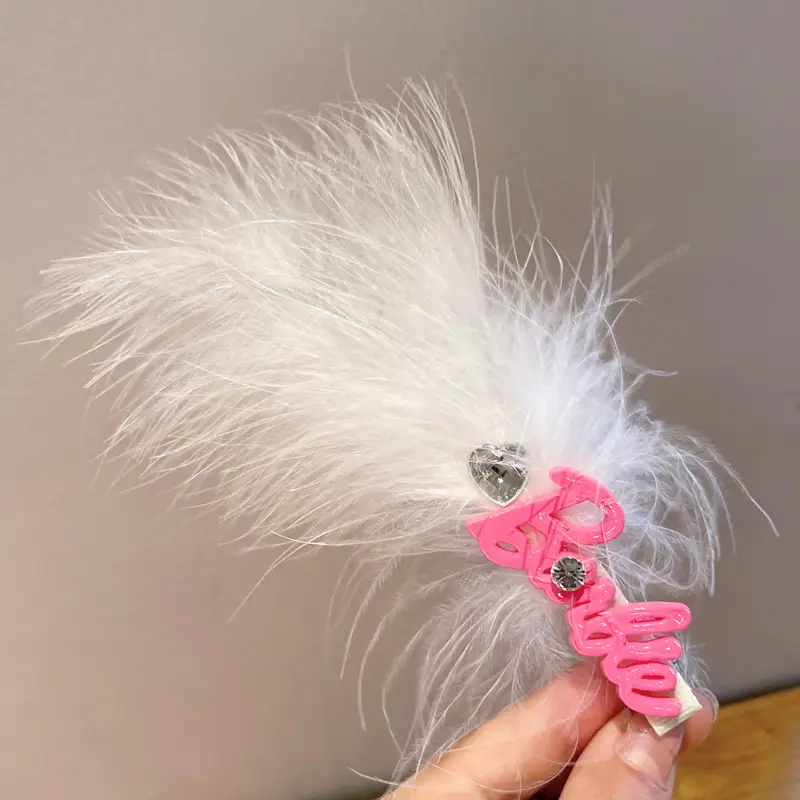 Fairy Pearl Feather Large Grab Clip Women's Hair - Image 22
