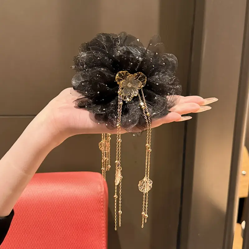 Fairy Pearl Feather Large Grab Clip Women's Hair - Image 40